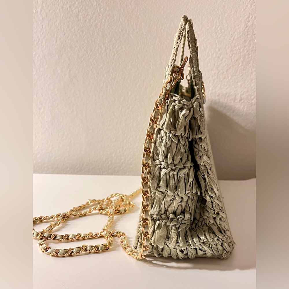 House of Harlow 1960 Mint Woven Bag with Detachable Pouch - Picture 2 of 12